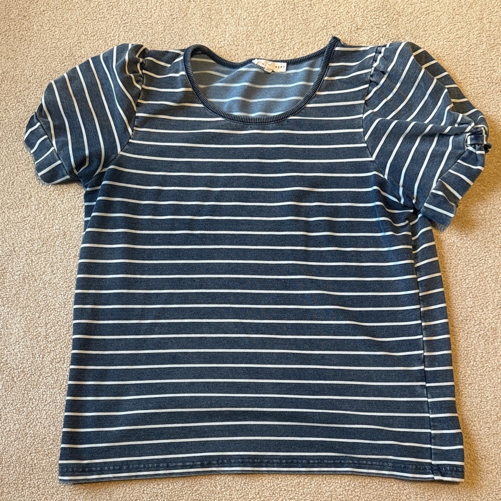 Jane and Delancey Blue and White Striped Top